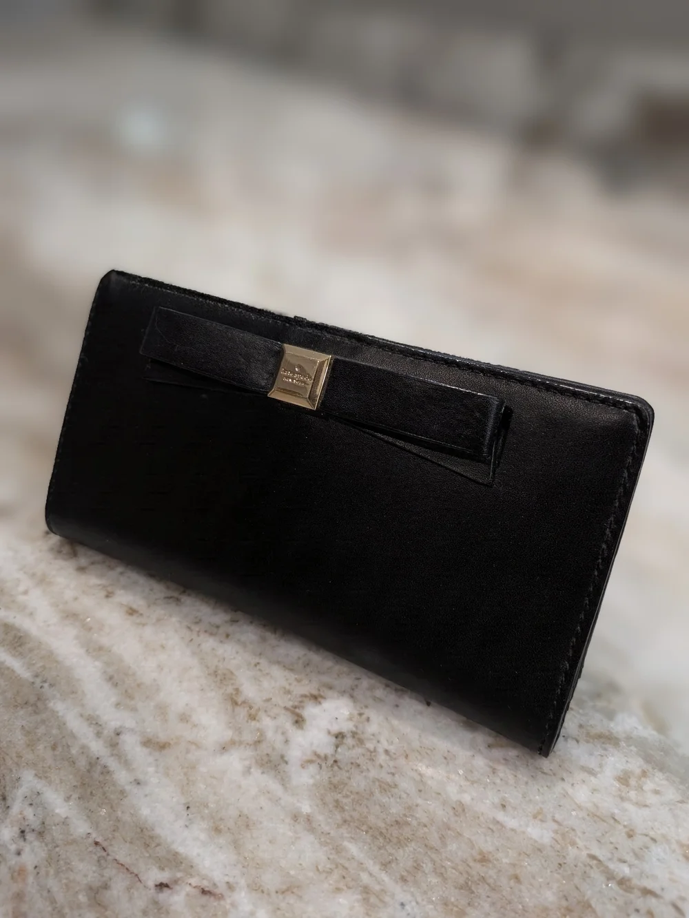 kate spade Black Bow Leather Wallet